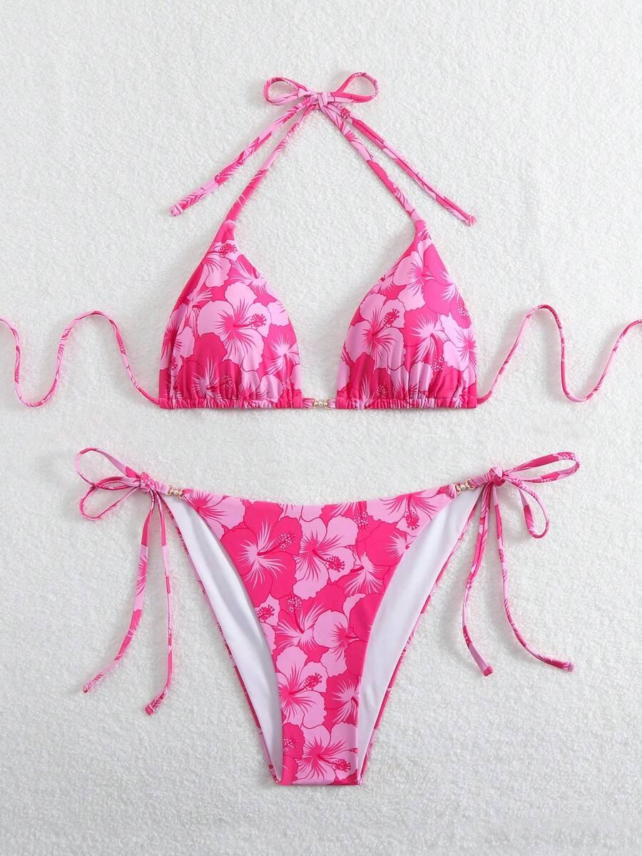 SHEIN RÓŻOWY KOMPLET WZÓR KWIATY PK01__48
