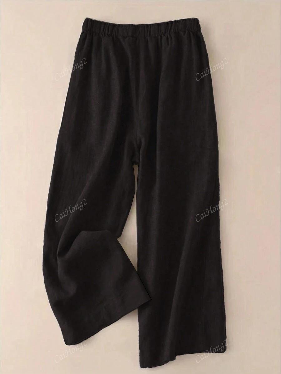 SHEIN CZARNE SPODNIE PROSTA NOGAWKA S09__M