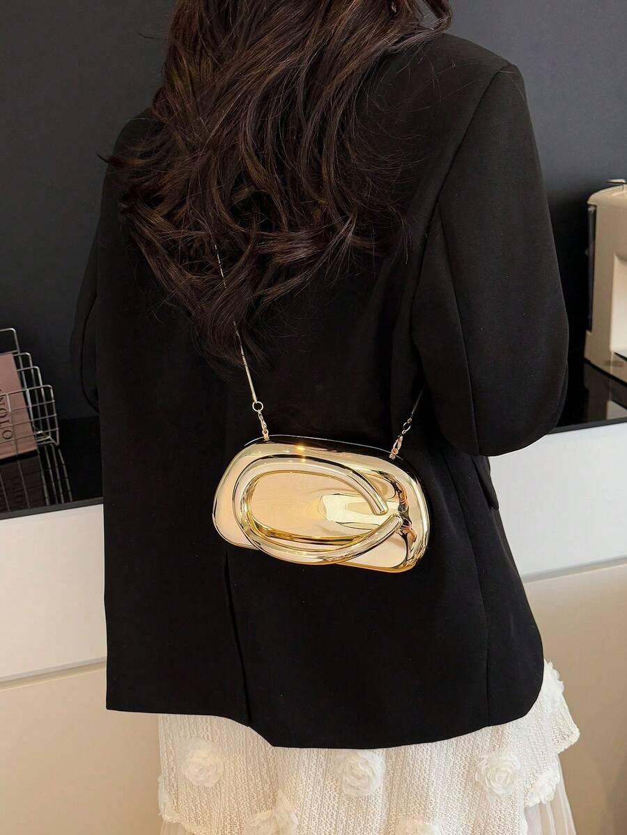 SHEIN ZŁOTA ELEGANCKA TOREBKA KUFEREK S07__19X11