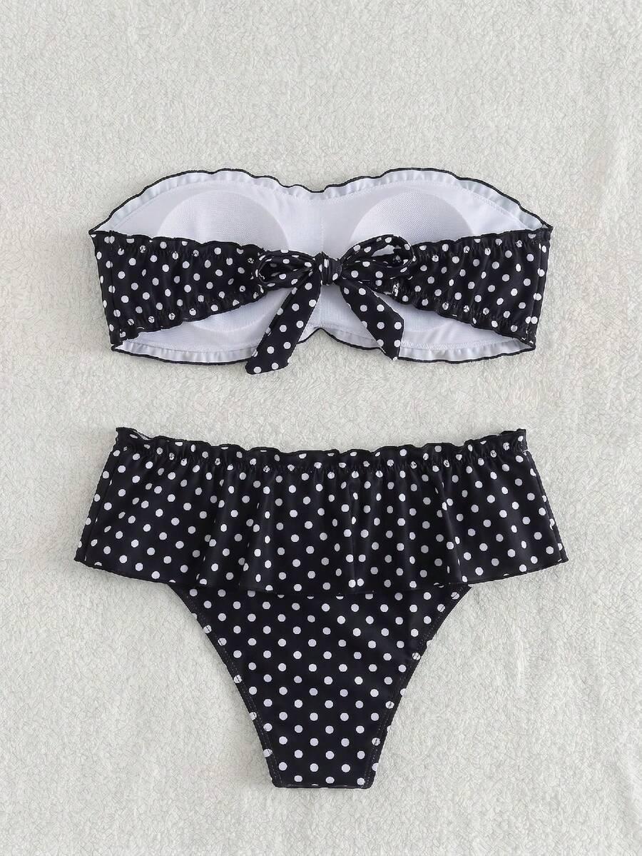 SHEIN DWUCZĘŚCIOWY STRÓJ KĄPIELOWY KONTRAST S09__M