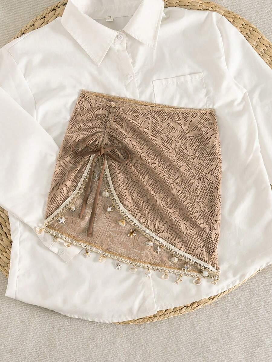 SHEIN SPÓDNICA PLAŻOWA SIATECZKA S09__L