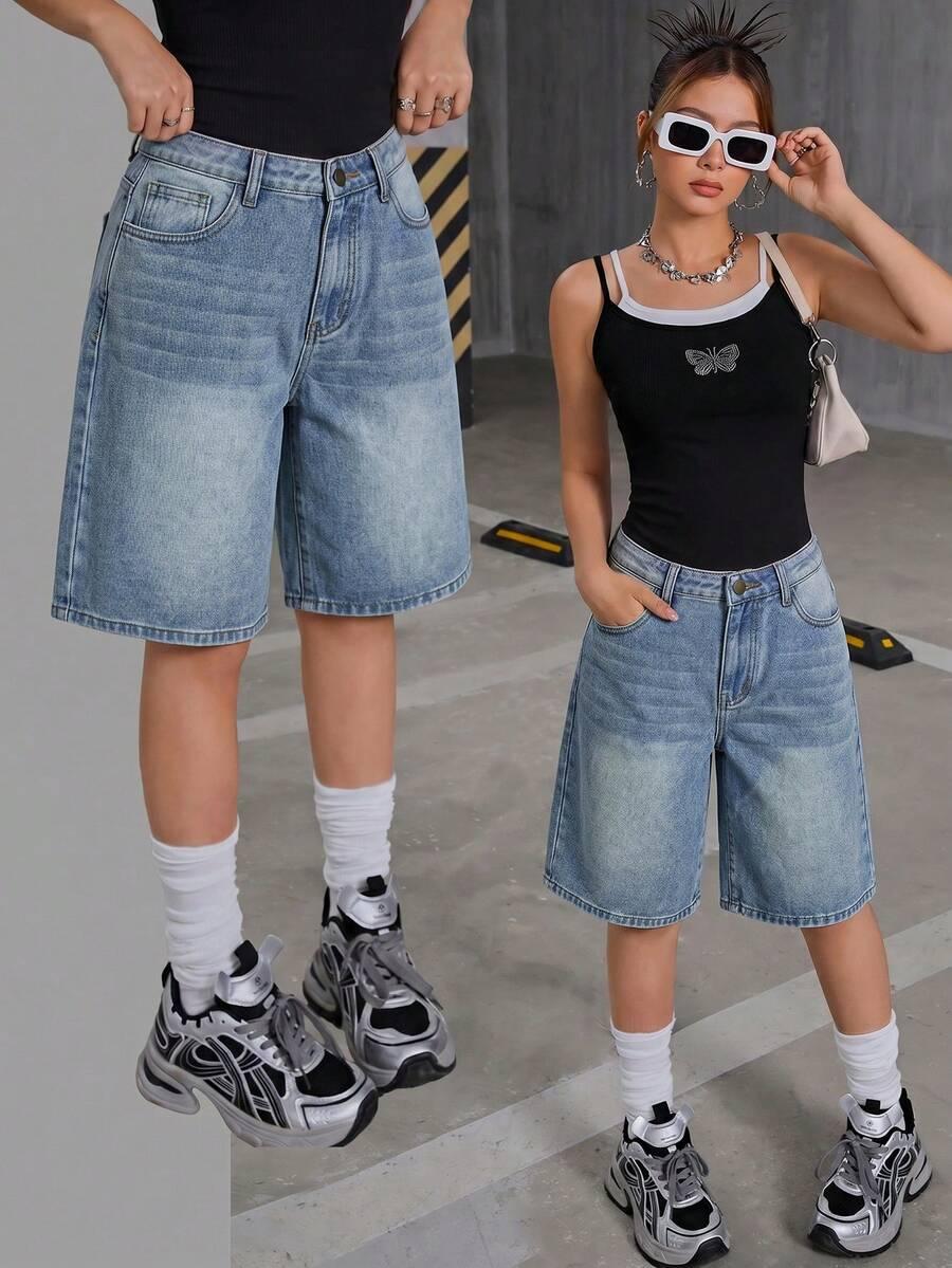 SHEIN KRÓTKIE SPODENKI JEANS PK01__162/166