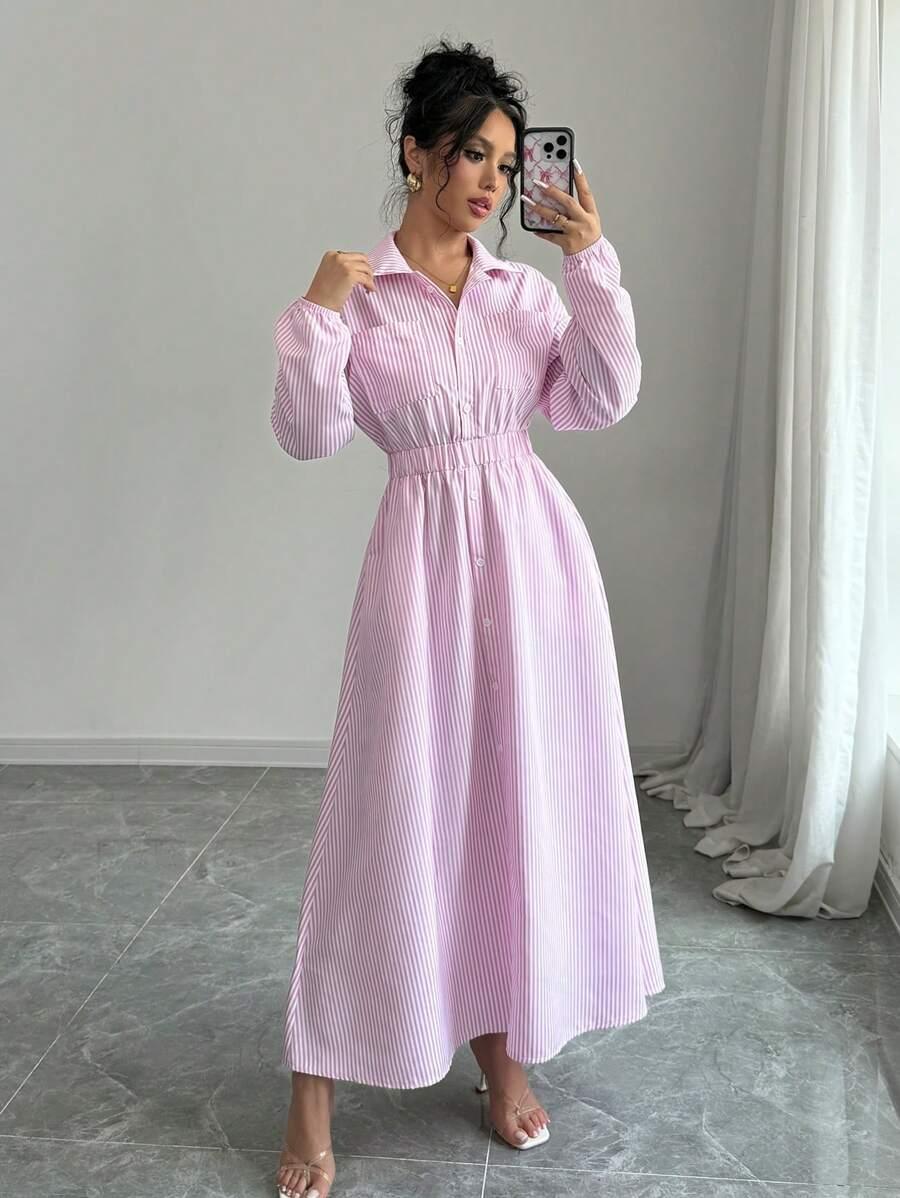 SHEIN RÓŻOWA SUKIENKA W PASKI