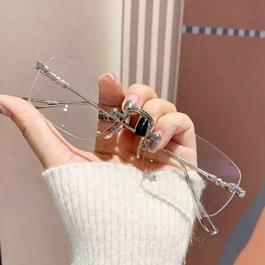 SHEIN SREBRNE OKULARY ZERÓWKI S07
