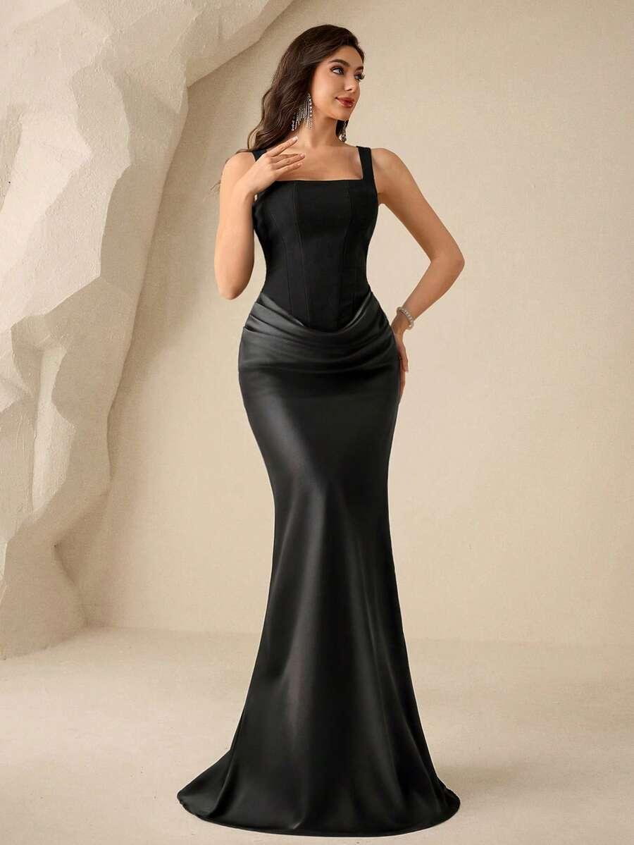 SHEIN CZARNA MAXI SUKIENKA S06__M