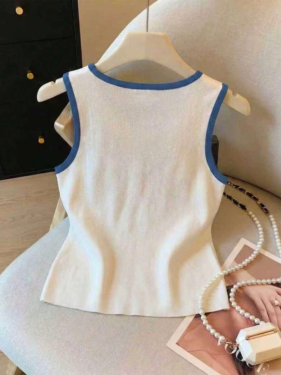 SHEIN TOP ZDOBIENIE CASUAL S06__XL
