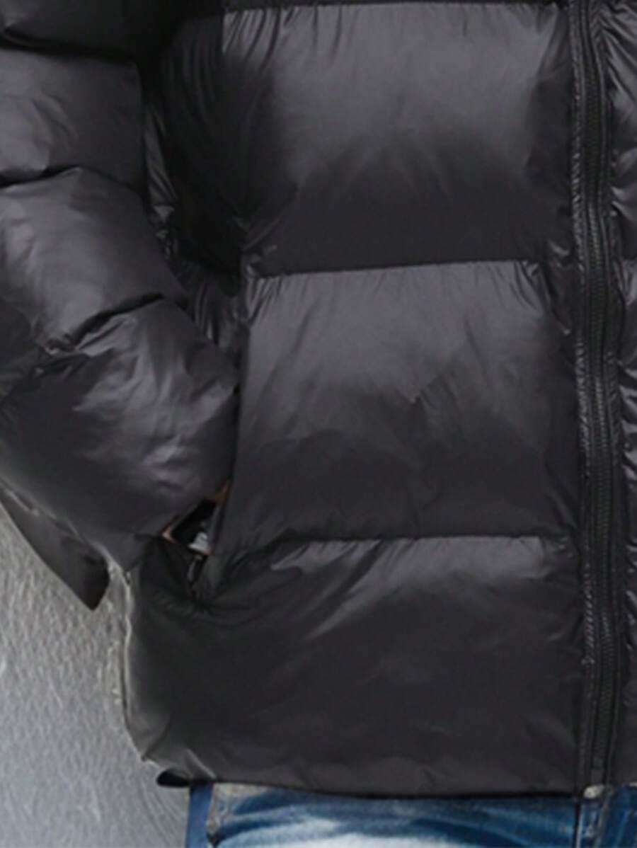 SHEIN CZARNA PIKOWANA KURTKA KAPTUR W01__S