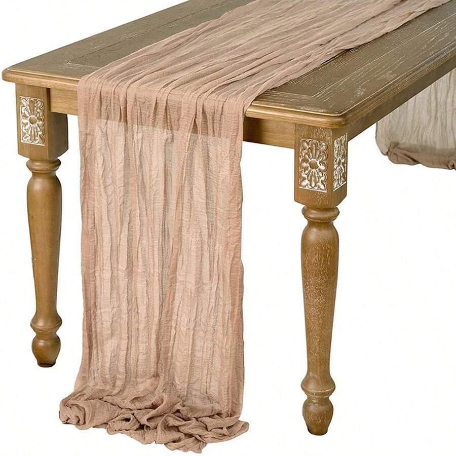 SHEIN BEŻOWY DEKORACYJNY BIEŻNIK NA STÓŁ S07__400X90CM