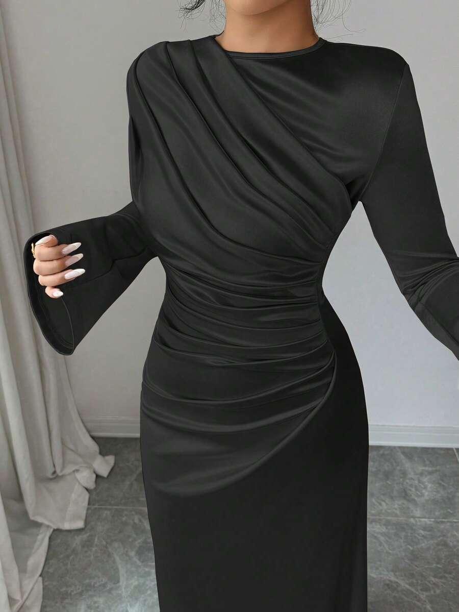 RAFFERIZA CZARNA MAXI SUKIENKA S06__L