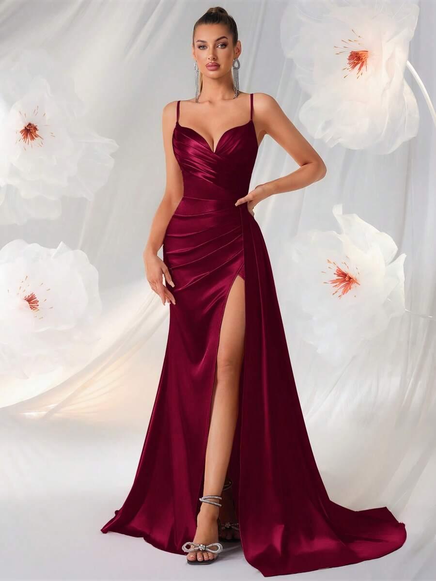 SHEIN BORDOWA MAXI SUKIENKA S06__S