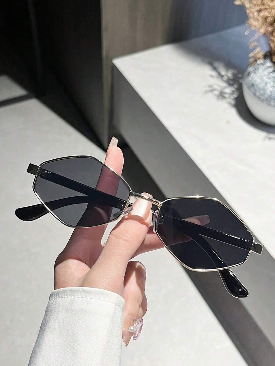 SHEIN ZŁOTE OKULARY PRZECIWSŁONECZNE S07