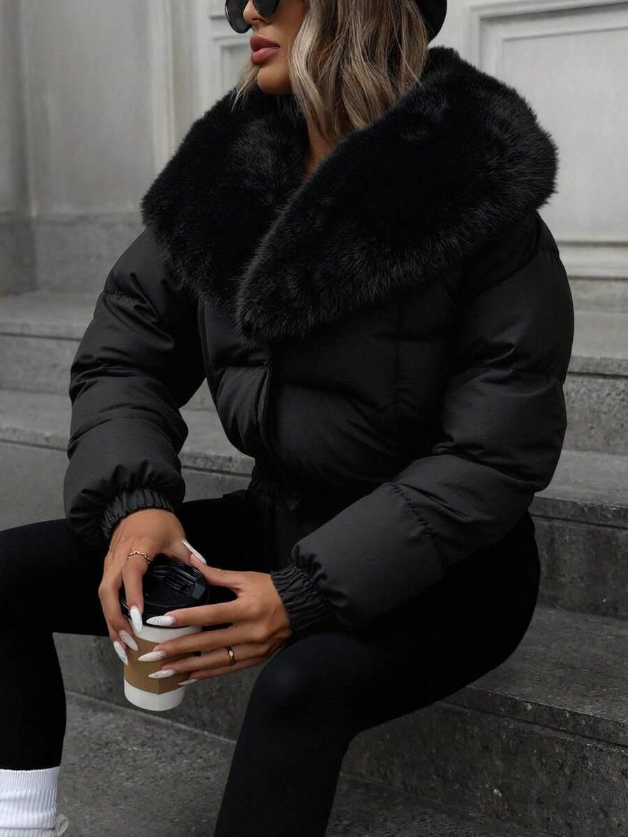 SHEIN CZARNA PIKOWANA KURTKA W01__L