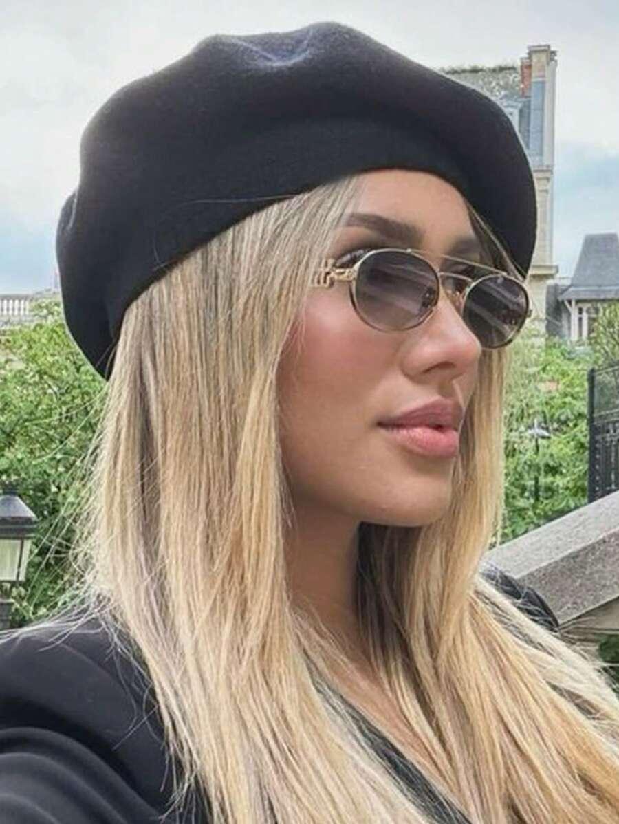 SHEIN ZŁOTE OKULARY PRZECIWSŁONECZNE S07