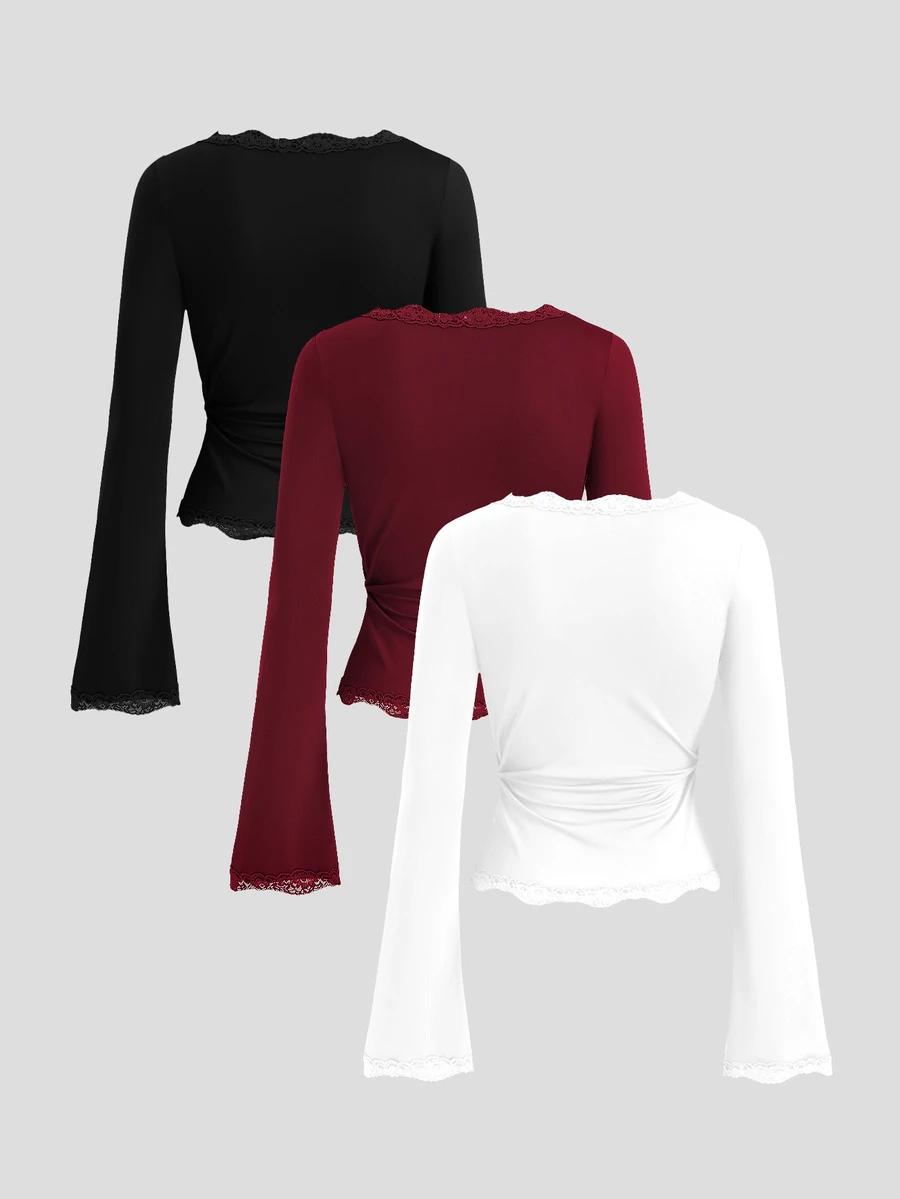 SHEIN BLUZKA DŁUGI RĘKAW 3-PACK S06__M