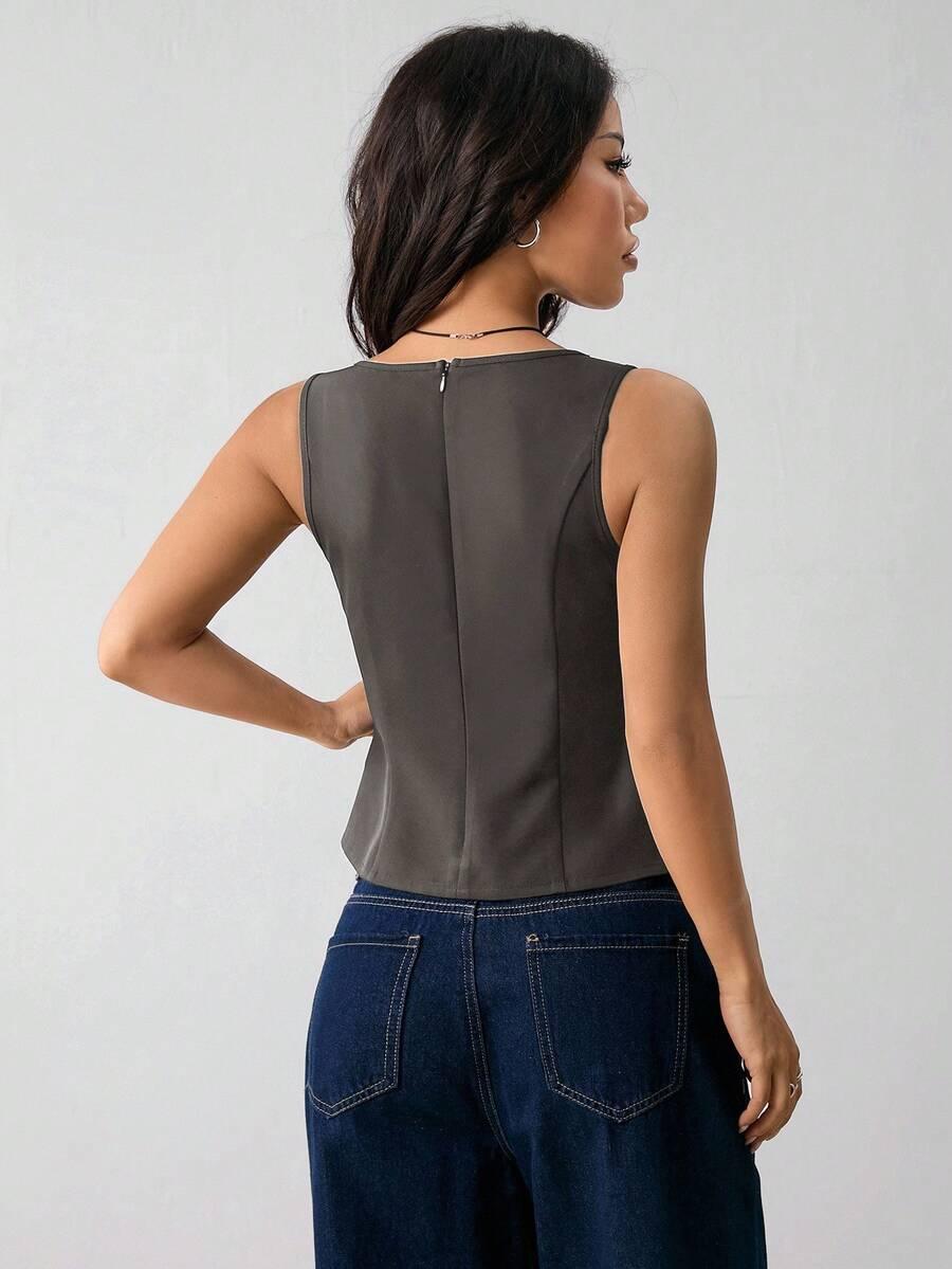 SHEIN SZARY KLASYCZNY TOP S09__XS