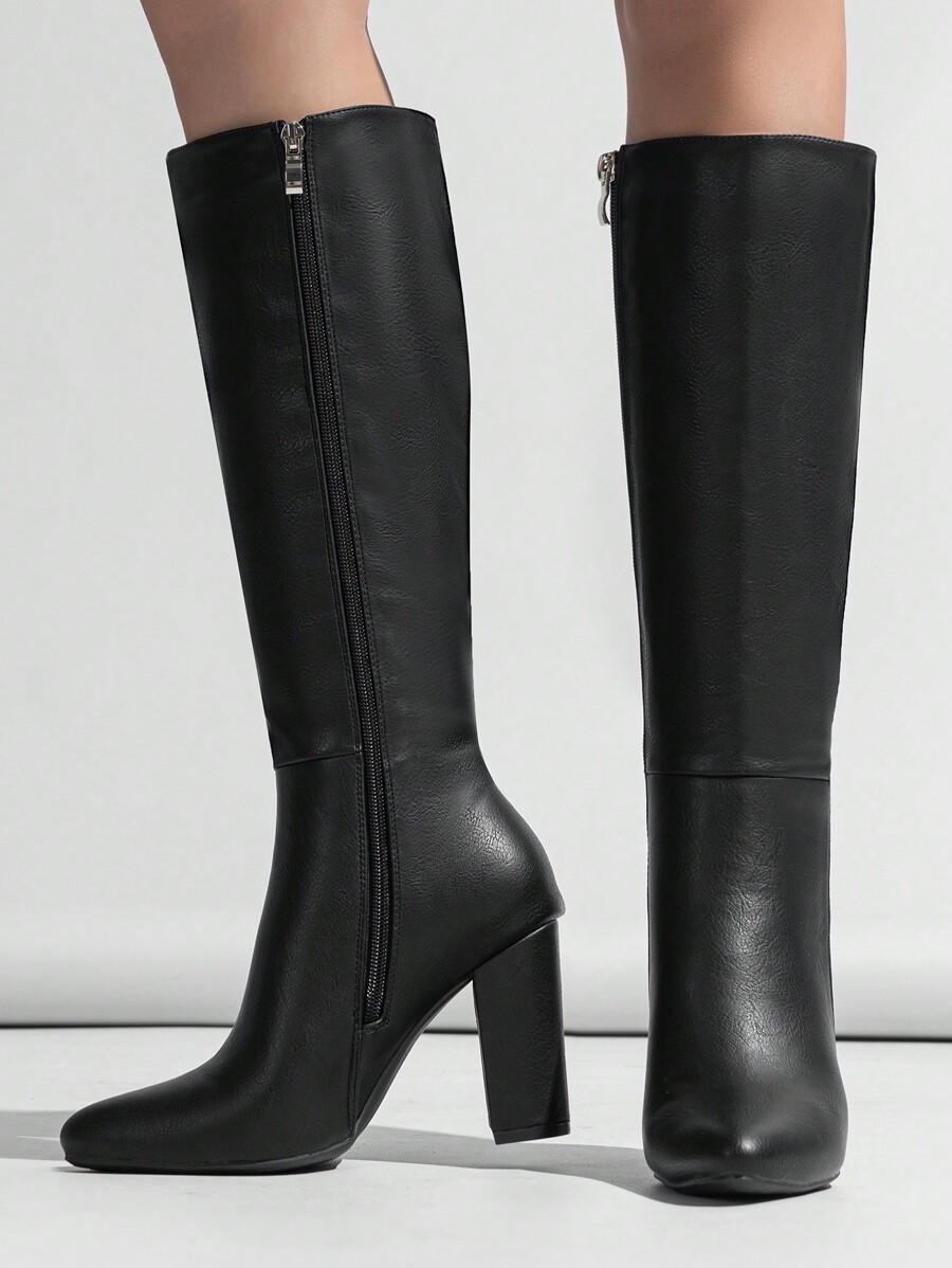 SHEIN CZARNE KOZAKI IMITACJA SKÓRY ZAMEK W01__36,5