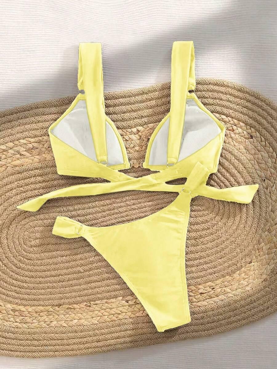SHEIN JASKRAWO ZIELONY DWUCZĘŚCIOWY STRÓJ KĄPIELOWY S09__M
