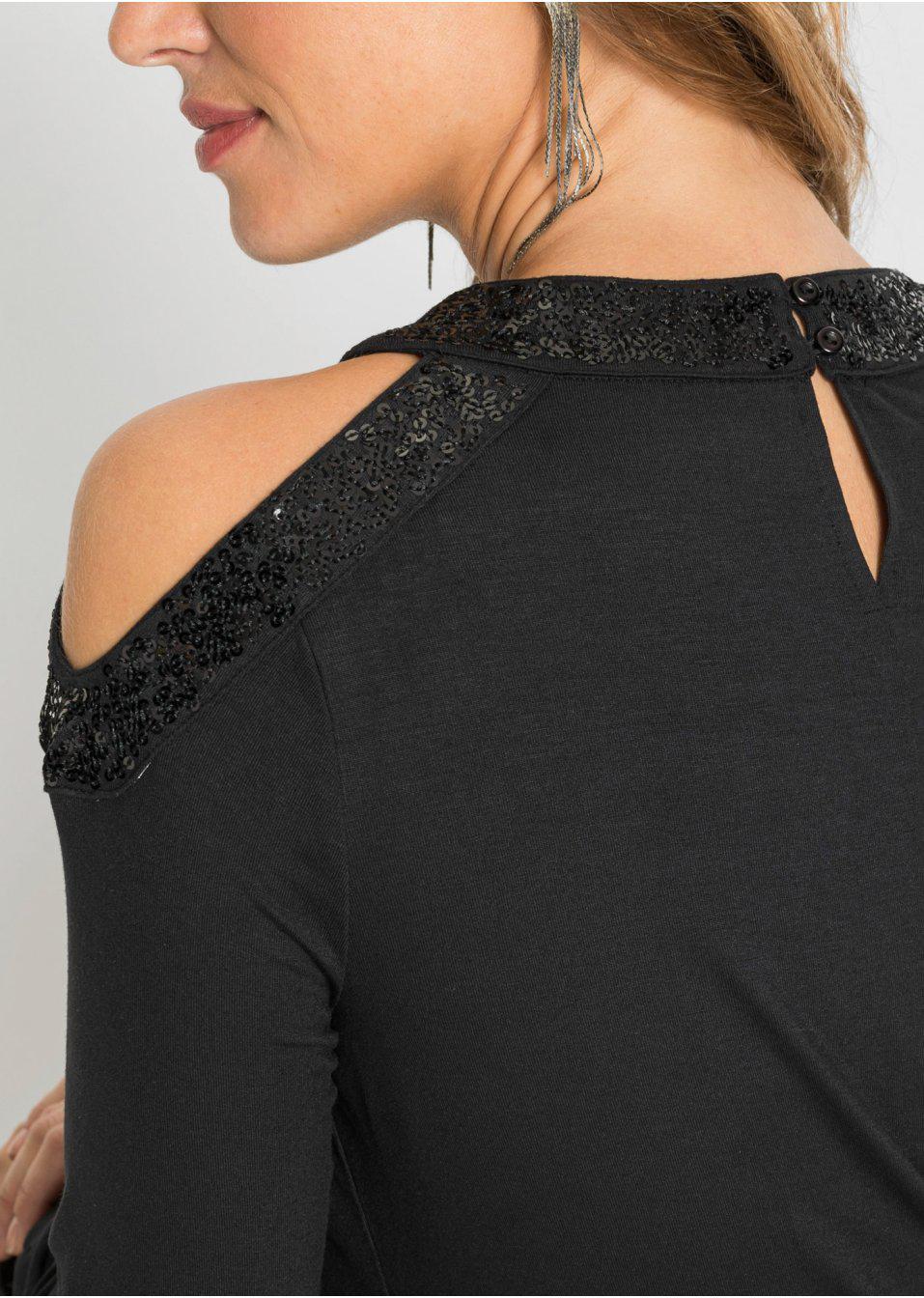 BODYFLIRT BLUZKA DŁUGI RĘKAW ZDOBIENIE MOTYW ŚWIĄTECZNY BDD__48/50