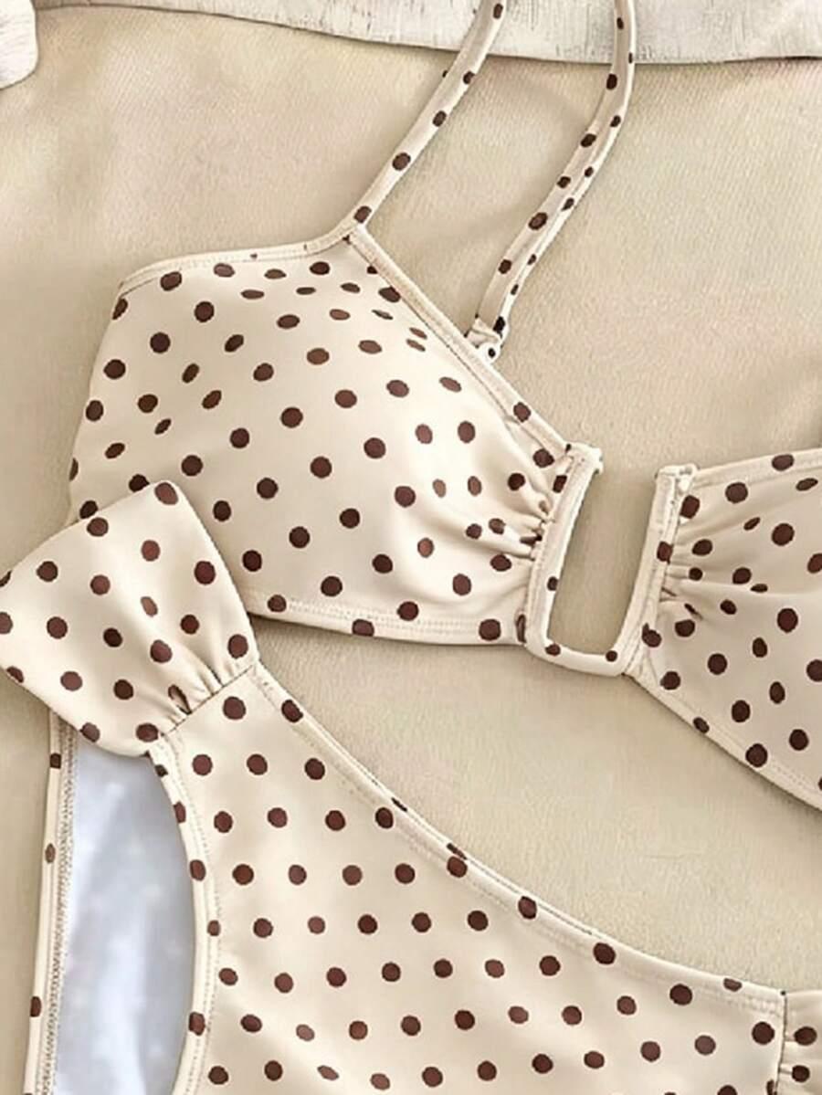 SHEIN DWUCZĘŚCIOWY STRÓJ KĄPIELOWY WZÓR GROSZKI S09__M