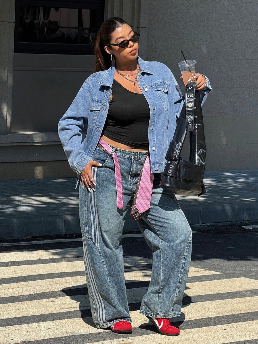 MUCHICA NIEBIESKA KURTKA JEANS GUZIKI S06__XXL