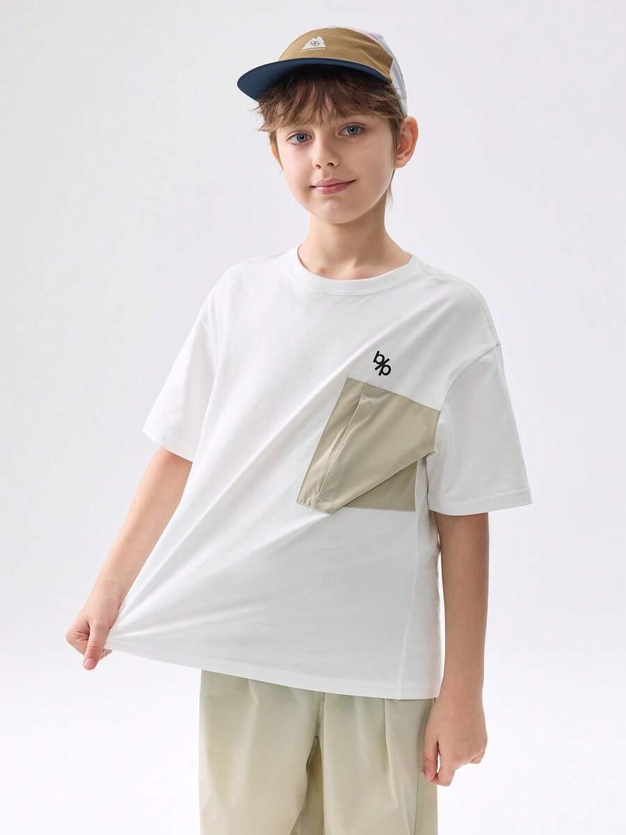 BALABALA BIAŁY T-SHIRT KIESZEŃ S06__134/140
