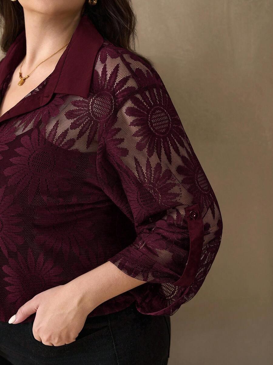SHEIN BORDOWA KOSZULA KORONKA S06__50