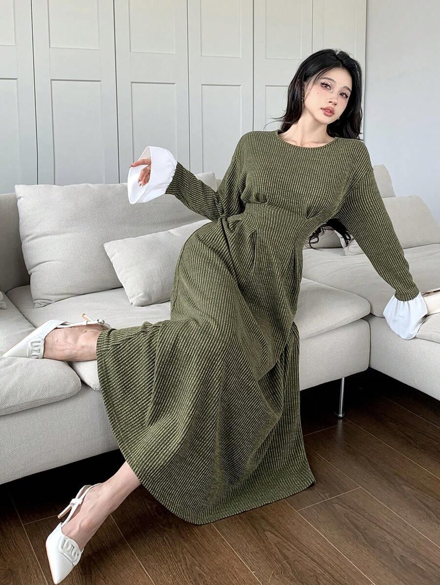 SHEIN ZIELONA MAXI SUKIENKA S06__S