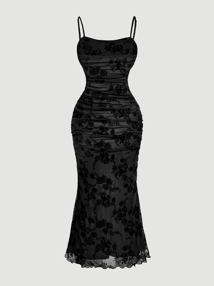 SHEIN CZARNA MIDI SUKIENKA S06__52