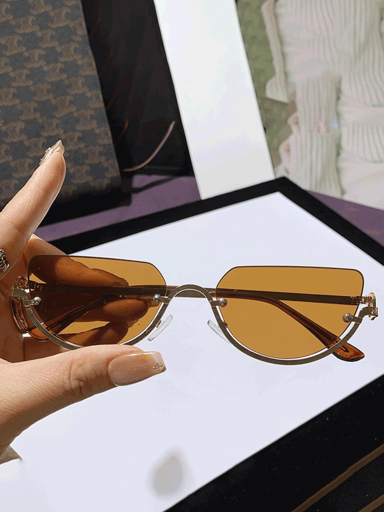 SHEIN OKULARY PRZECIWSŁONECZNE ŻÓŁTE SZKŁA S07