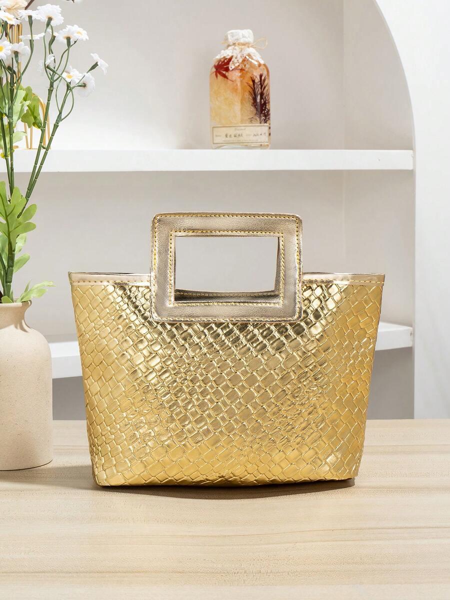 SHEIN ZŁOTA TOREBKA TEKSTURA S07__20X17CM