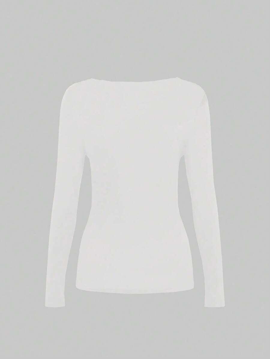 SHEIN BIAŁA BLUZKA DŁUGI RĘKAW S06__M