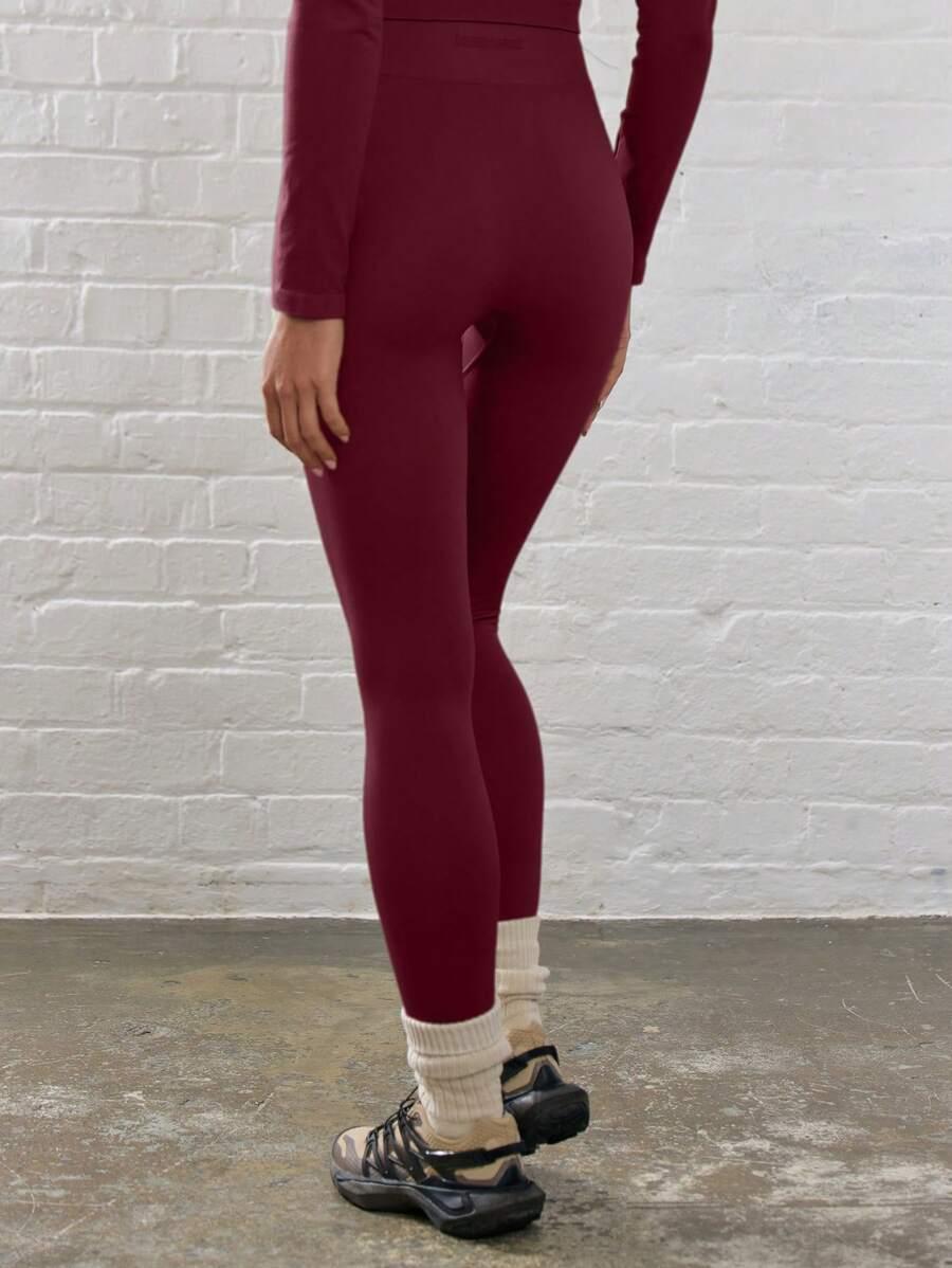 SHEIN BORDOWE LEGGINSY Z WYSOKIM STANEM S06__XS