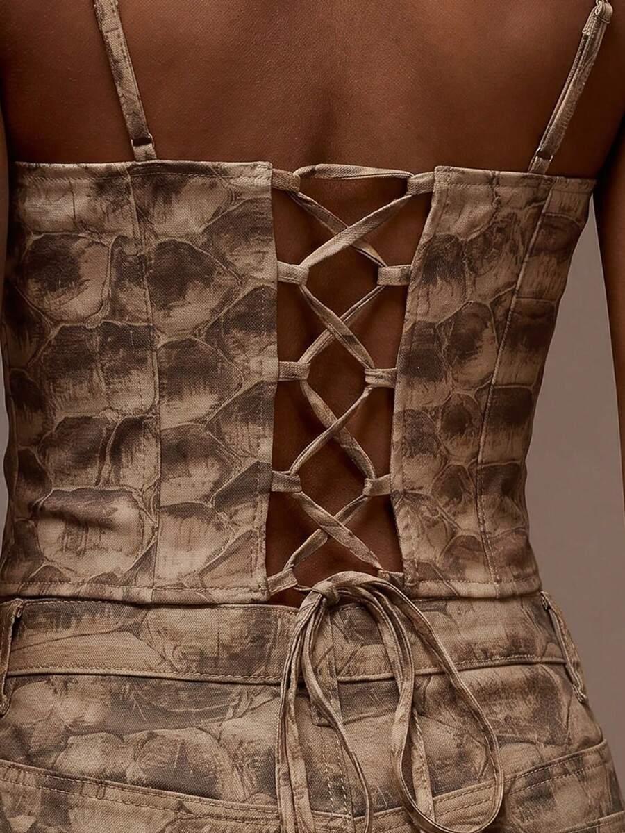 MUSERA GORSETOWY TOP NA RAMIĄCZKACH WIĄZANIE S06__M