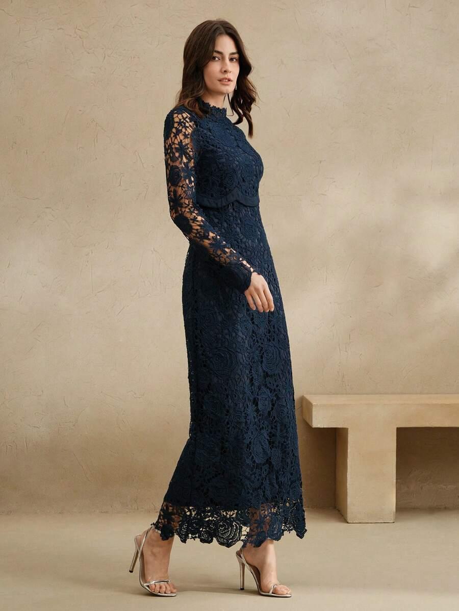 SHEIN GRANATOWA MAXI SUKIENKA S06__XL