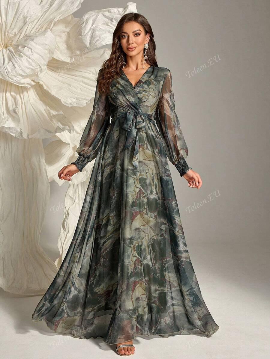 SHEIN MAXI SUKIENKA DŁUGI RĘKAW S06__XL