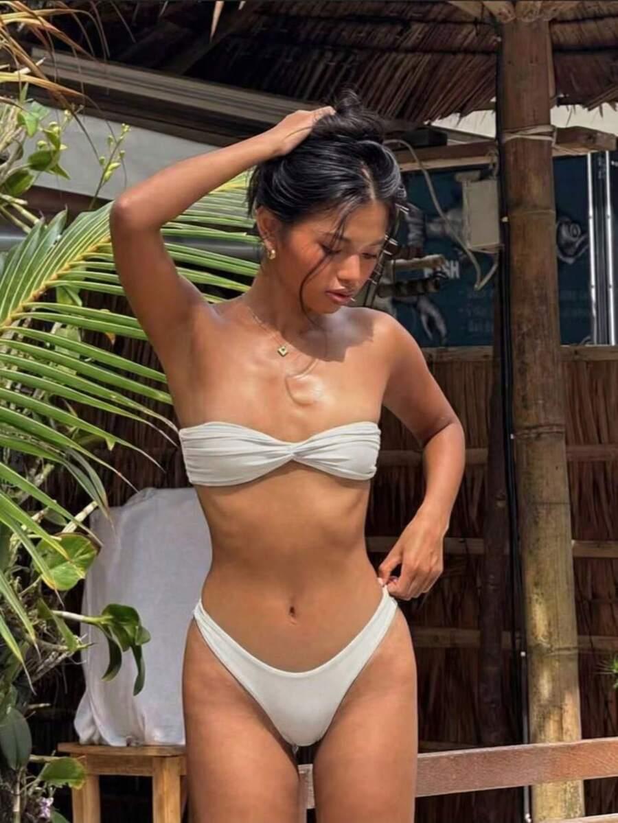 SHEIN BIAŁY DÓŁ OD BIKINI S09__M