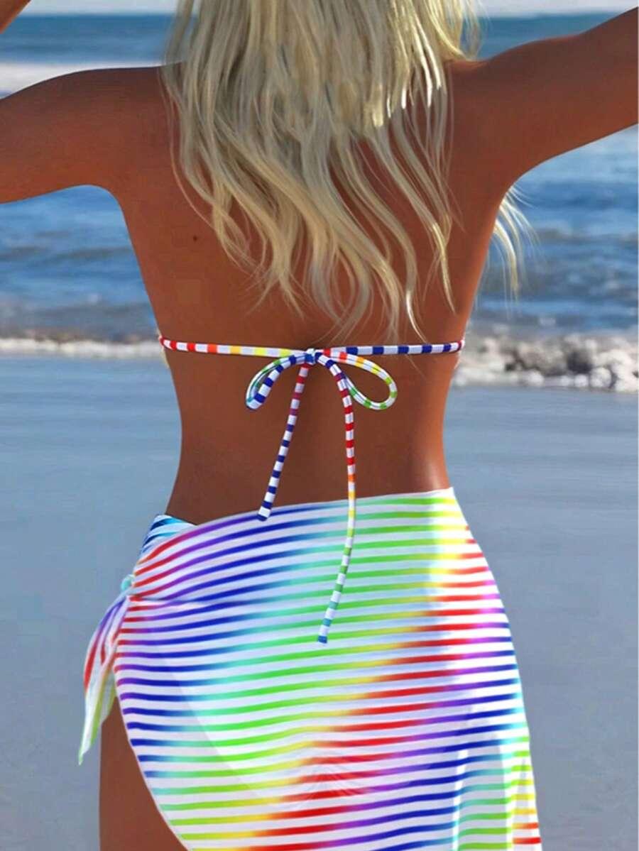 SHEIN TRZYCZĘŚCIOWY KOMPLET BIKINI S09__L