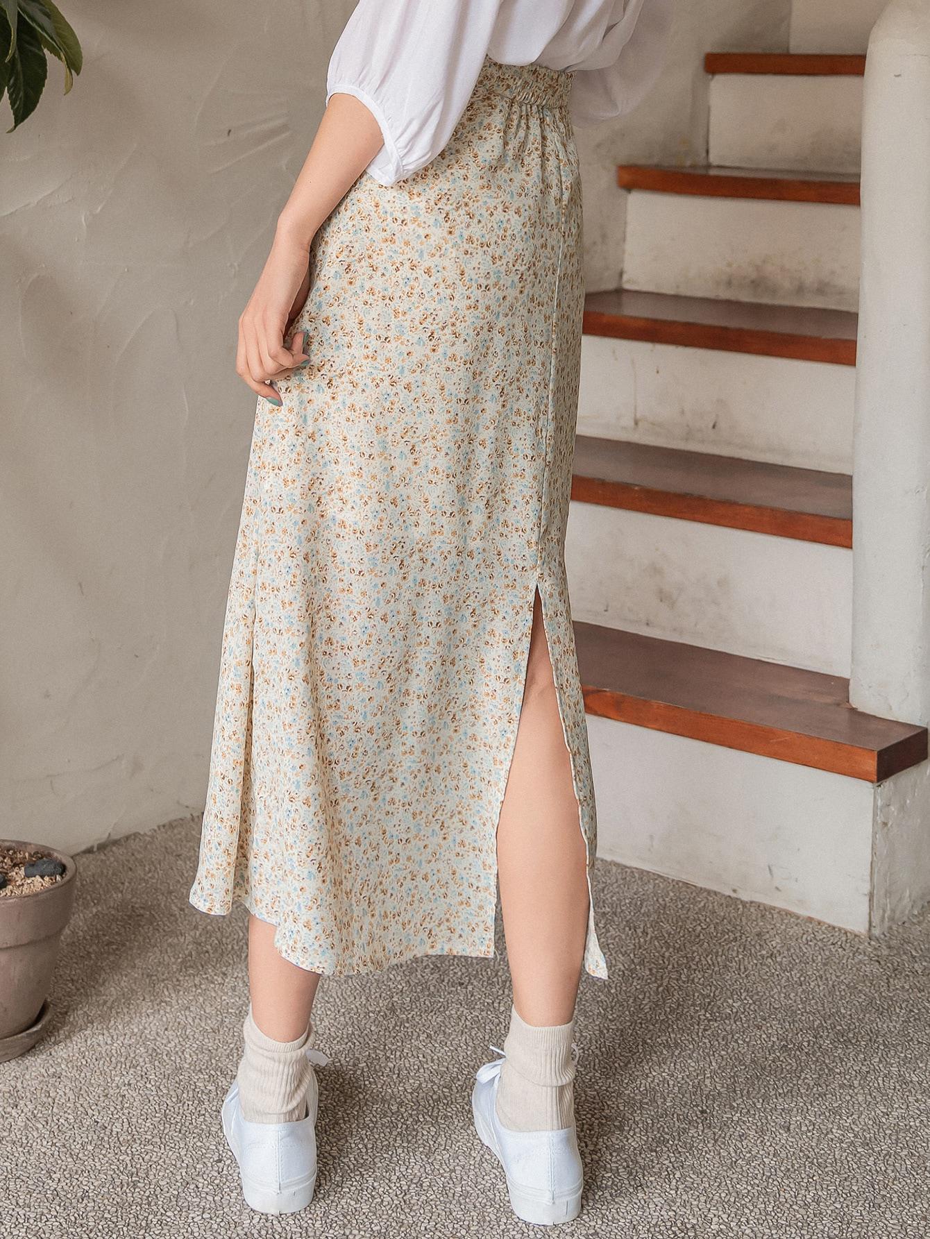 SHEIN SPÓDNICA WZÓR KWIATKI S06__S