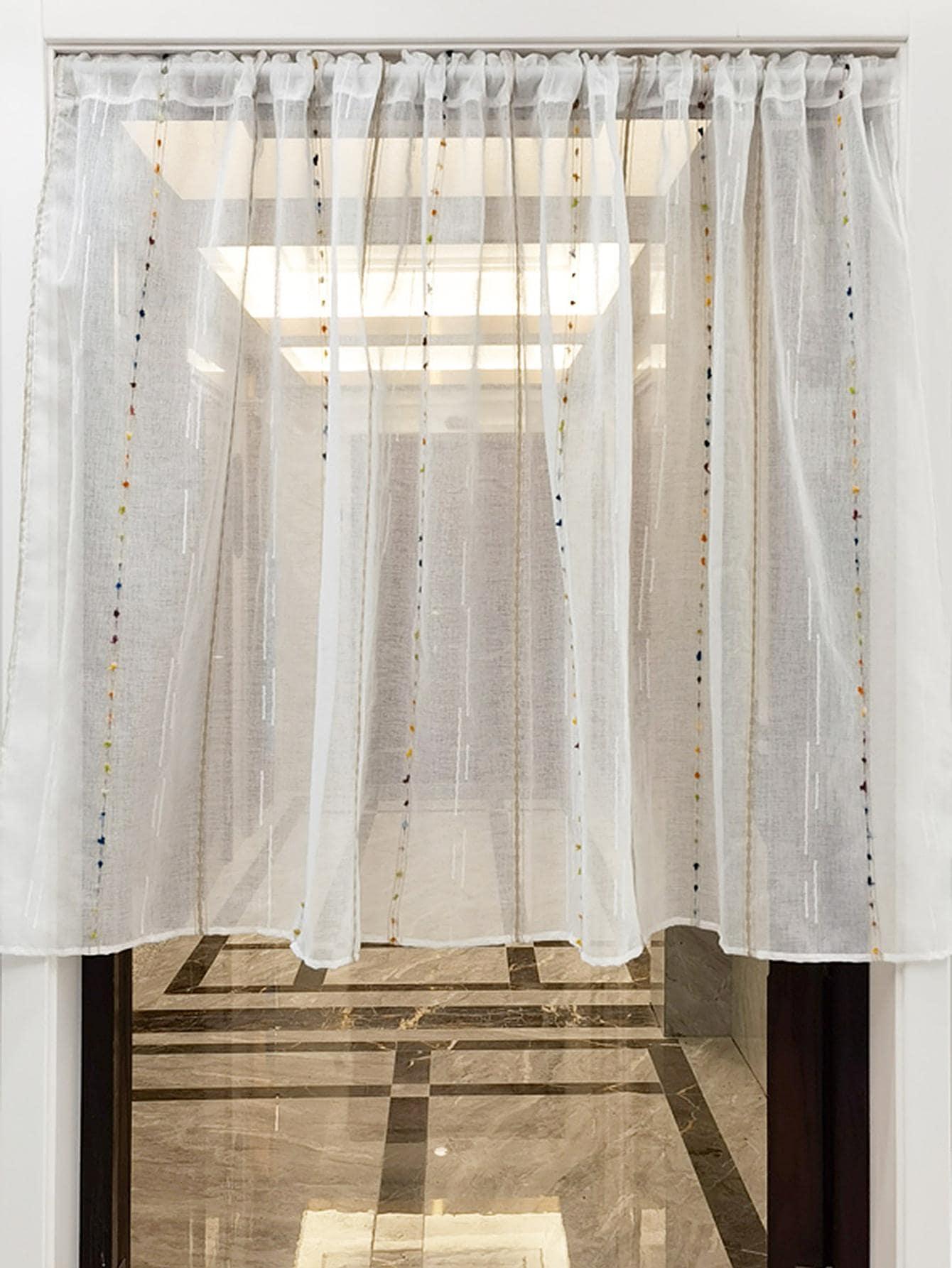 SHEIN BIAŁA FIRANKA HAFT S07__130X80CM