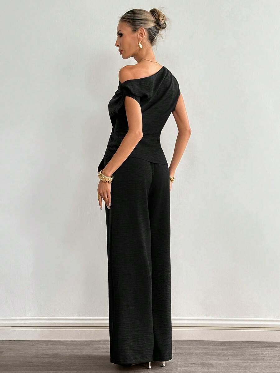 SHEIN CZARNA BLUZKA ZDOBIENIE S06__L