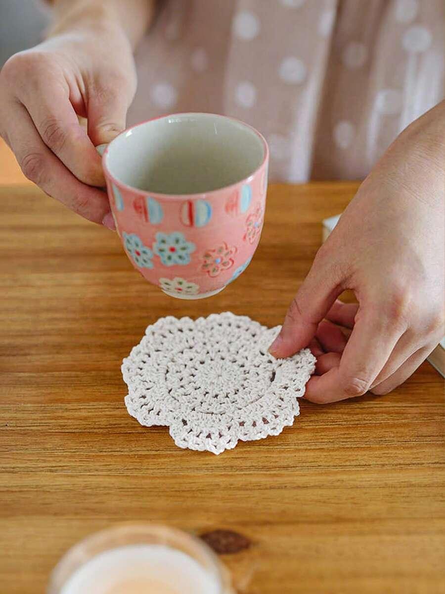 SHEIN BIAŁA PODKŁADKA POD KUBEK KORONKOWA 2SZT S07__10CM