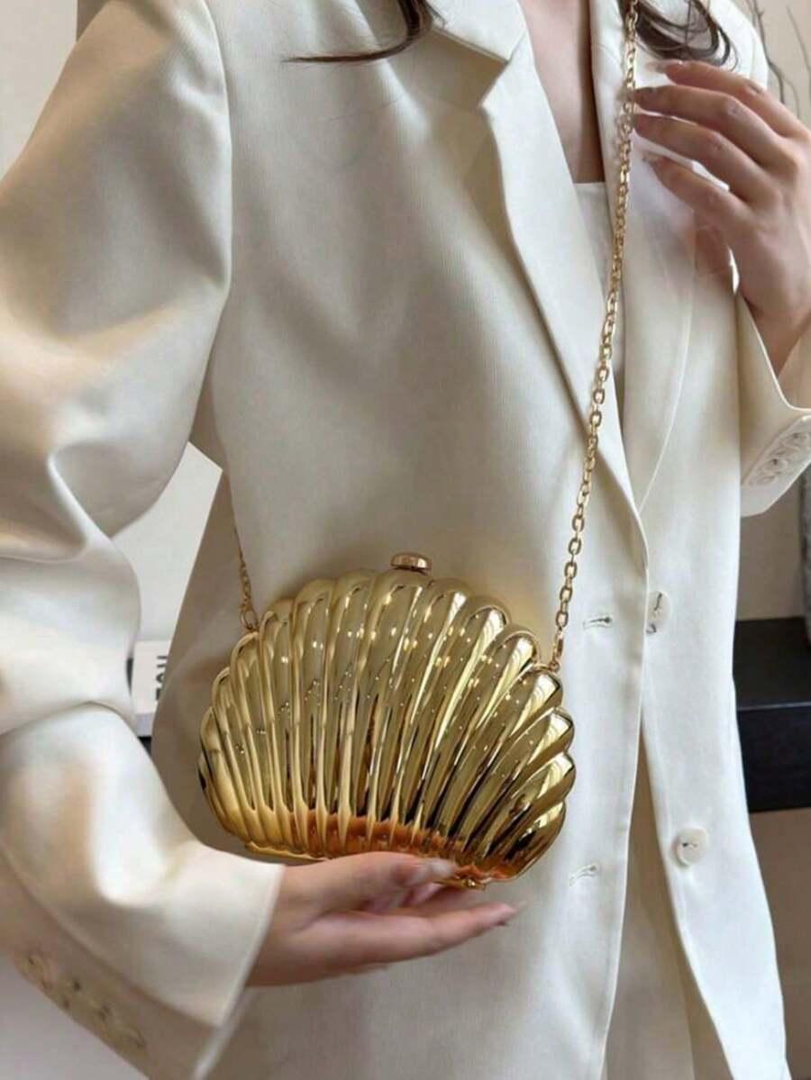 SHEIN ZŁOTA TOREBKA BŁYSK S07__19X15