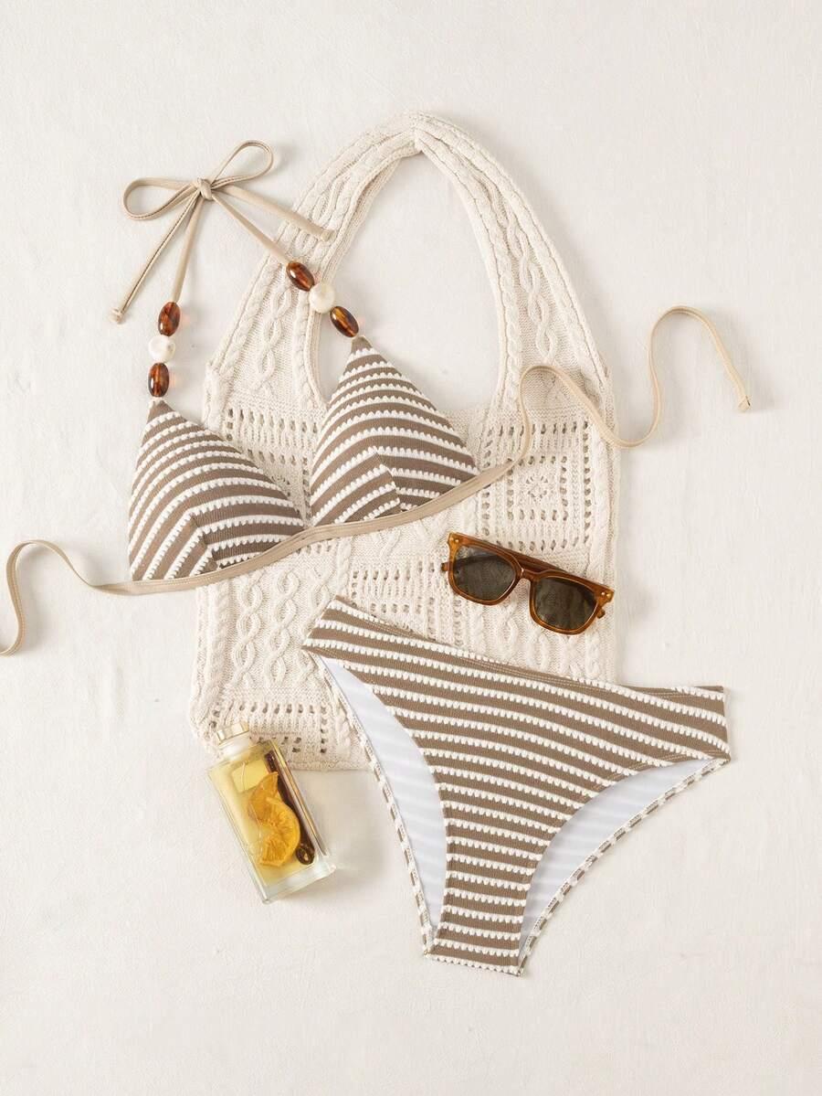 SWIM VCAY DWUCZĘŚCIOWY STRÓJ KĄPIELOWY W PASKI S09__L