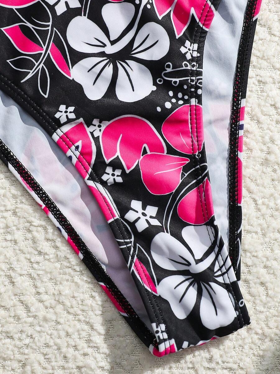 SHEIN WIĄZANY DWUCZĘŚCIOWY STRÓJ KĄPIELOWY PRINT S09__S