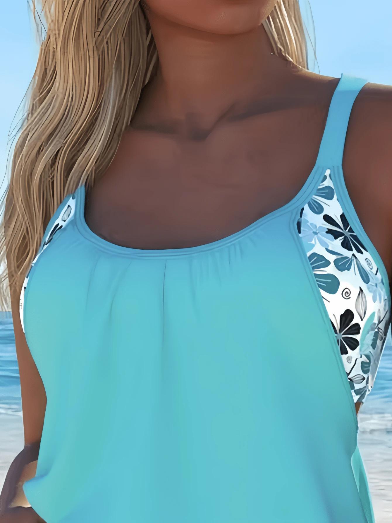 SHEIN DWUCZĘŚCIOWY STRÓJ KĄPIELOWY WZÓR KWIATY S09__M