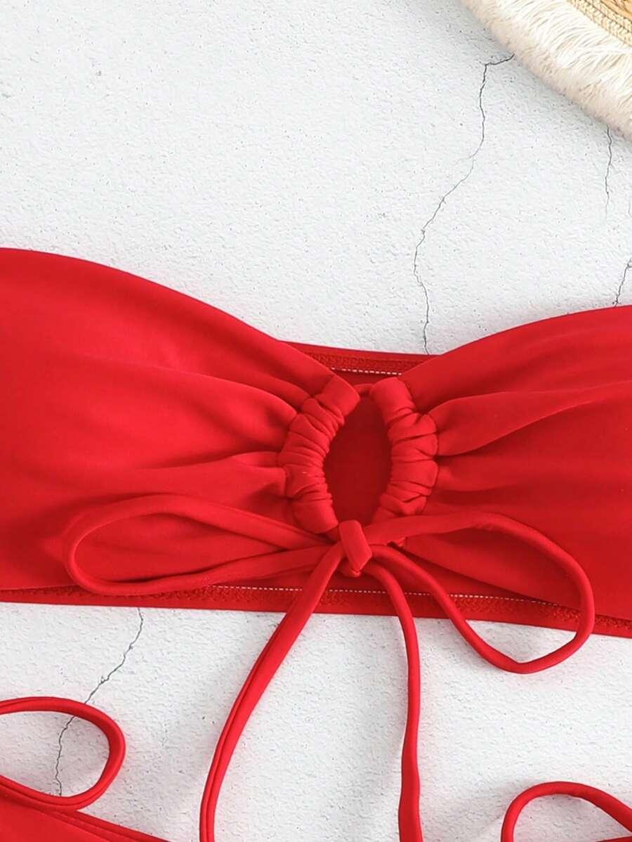 SWIM BASICS CZERWONY DWUCZĘŚCIOWY STRÓJ KĄPIELOWY S09__M