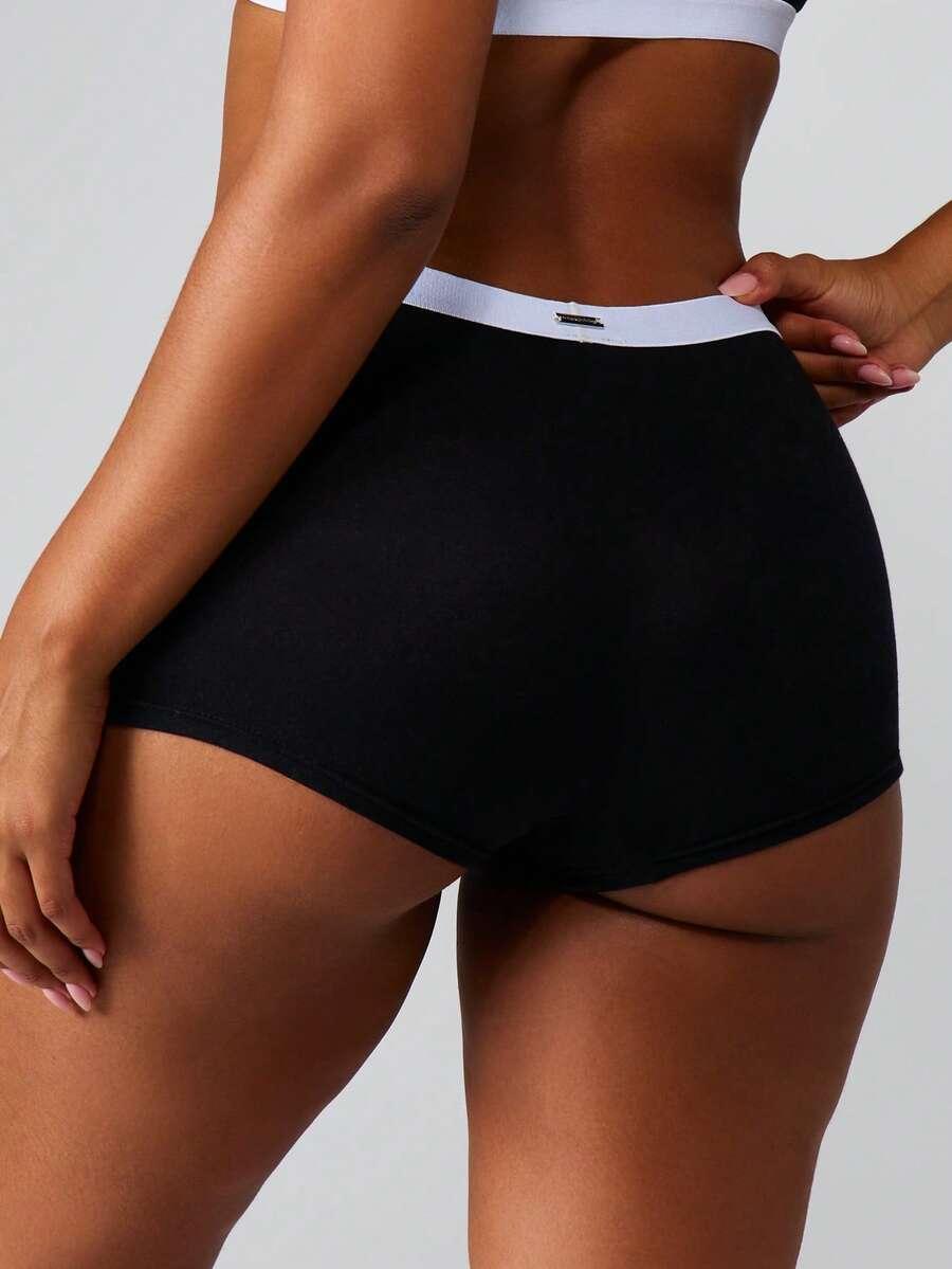MISSGUIDED CZARNE MAJTKI LOGO S06__M
