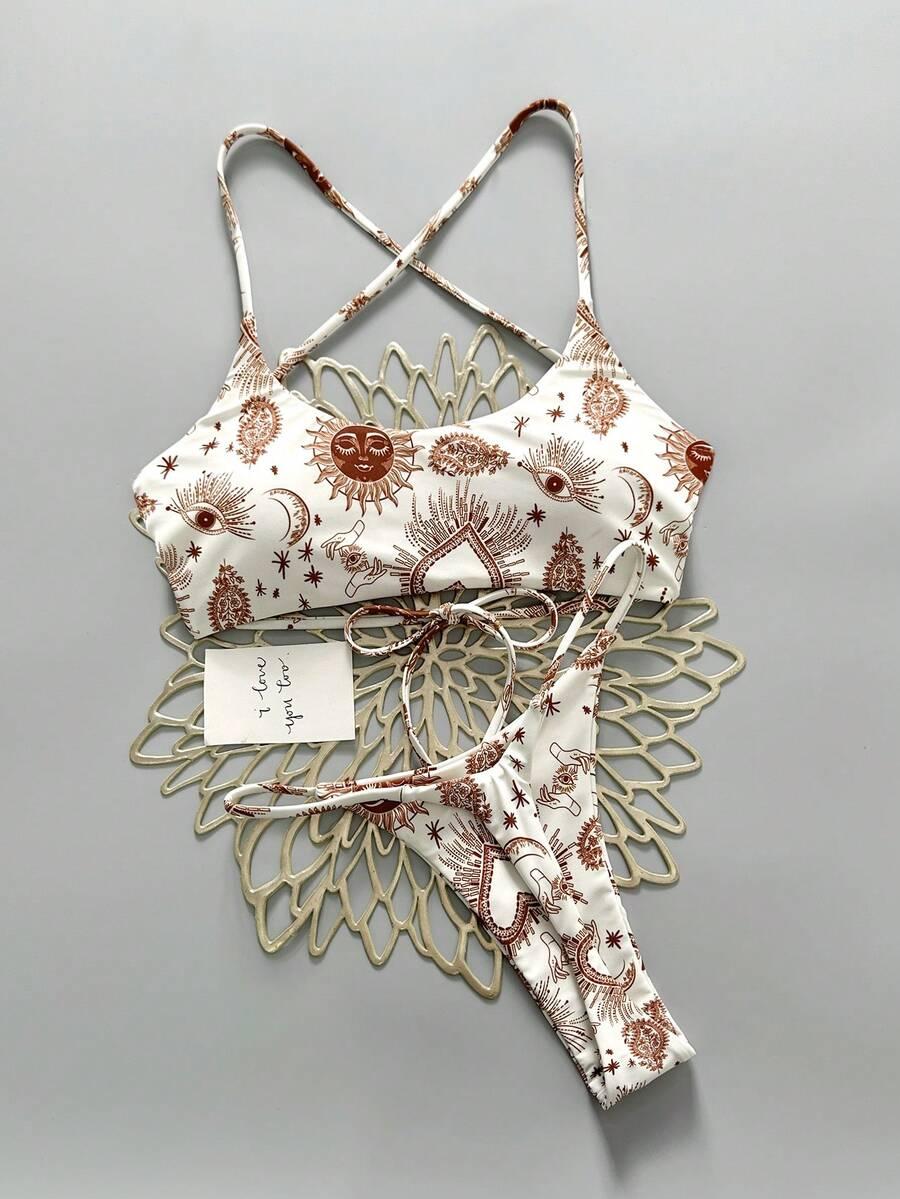 SHEIN STRÓJ KĄPIELOWY DWUCZĘŚCIOWY WZÓR S09__L