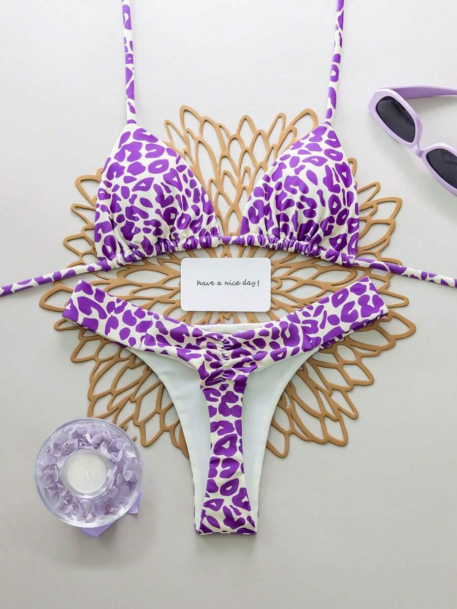 SHEIN DWUCZĘŚCIOWY STRÓJ KĄPIELOWY ANIMAL PRINT S09__M