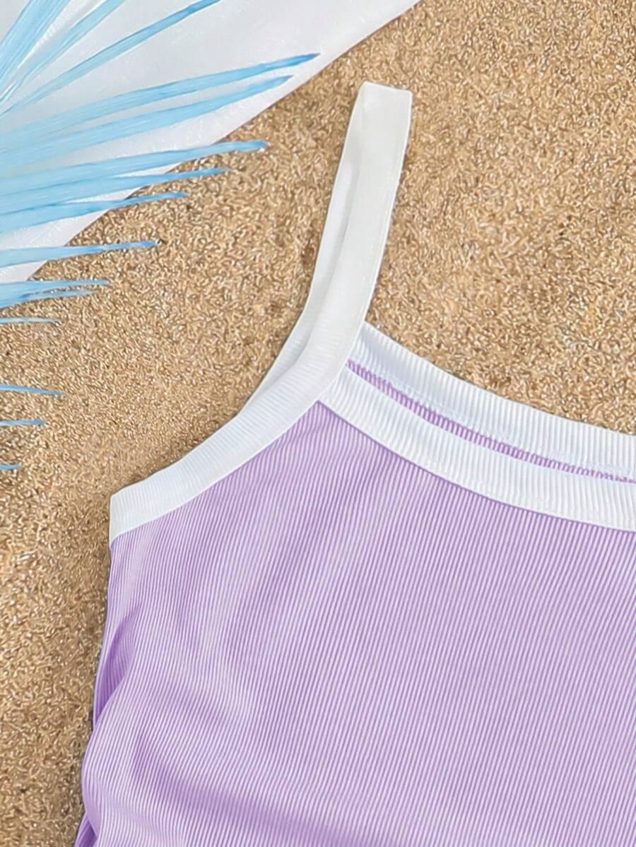 SHEIN FIOLETOWY TOP NA RAMIĄCZKACH S06__128-134